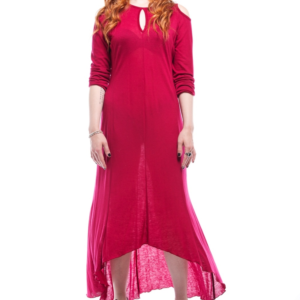 Long asymmetric  jersey dress